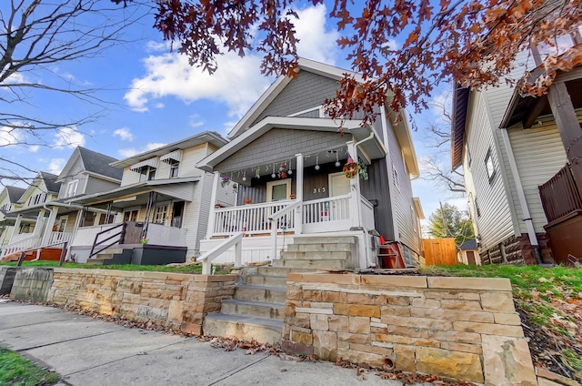 view of front of property with a porch