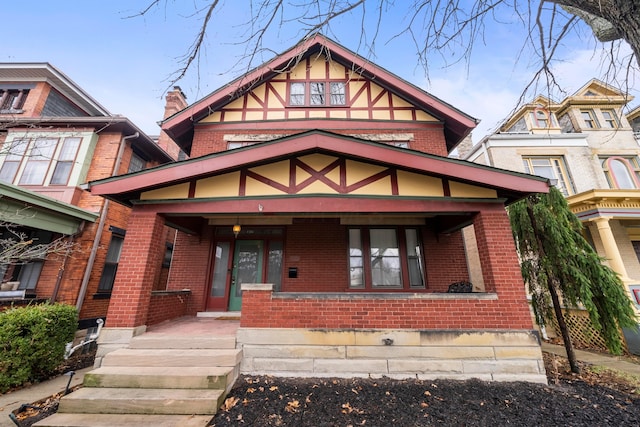 view of front of property with covered porch