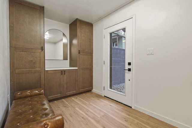 foyer featuring light hardwood / wood-style flooring