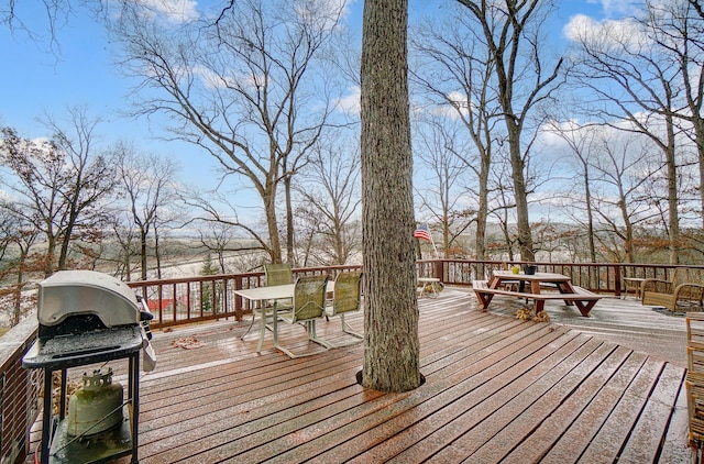 deck featuring area for grilling