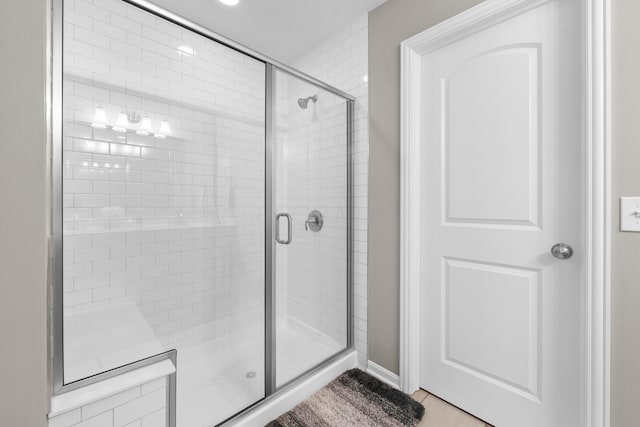 bathroom featuring walk in shower