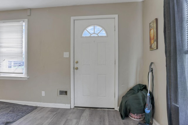 foyer entrance featuring light hardwood / wood-style floors