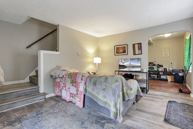 living room with wood-type flooring