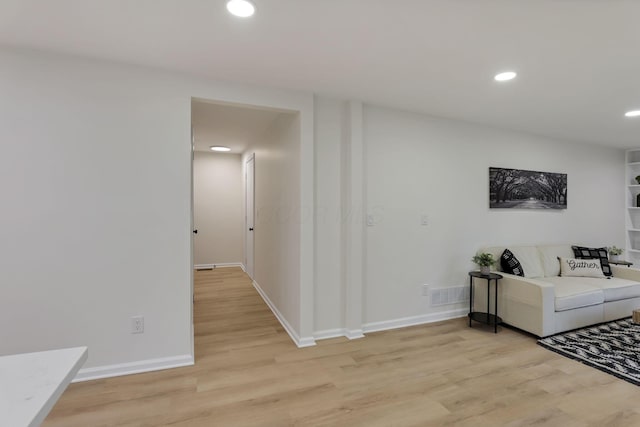 living room featuring light hardwood / wood-style flooring