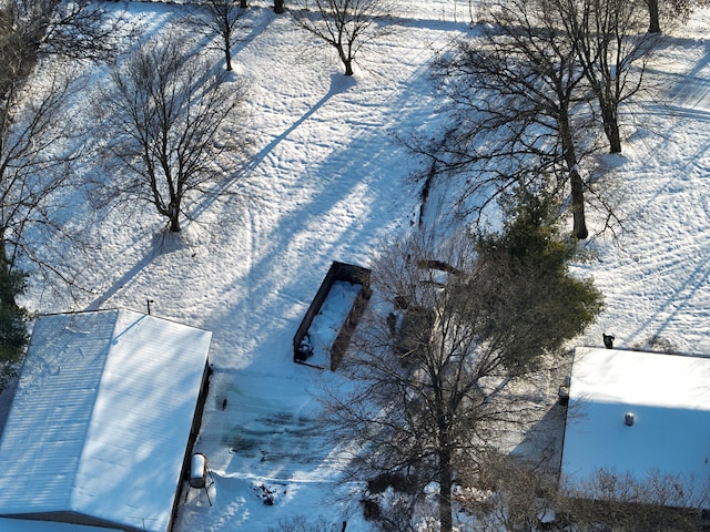 view of snowy aerial view