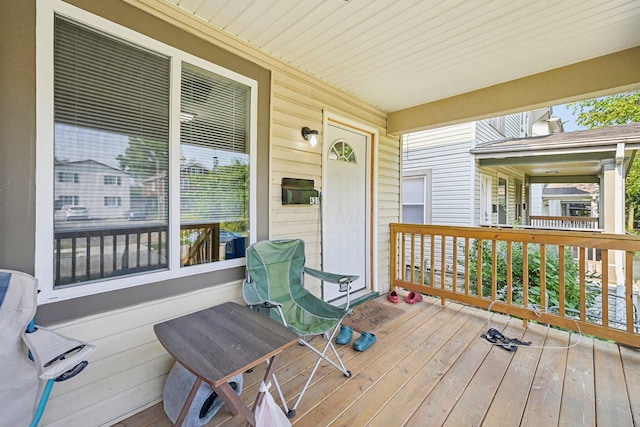 wooden deck with covered porch