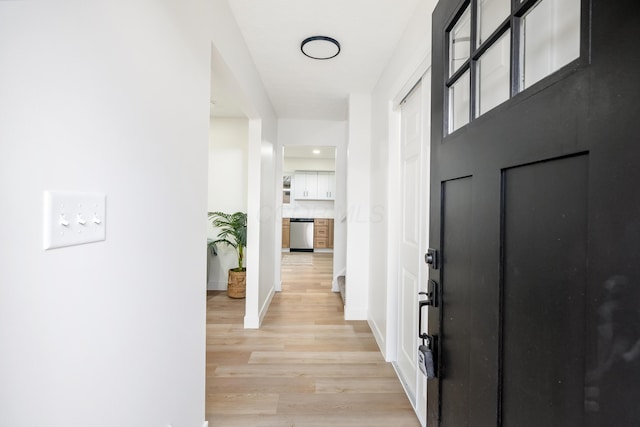 hallway featuring light hardwood / wood-style flooring