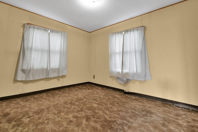 view of carpeted spare room