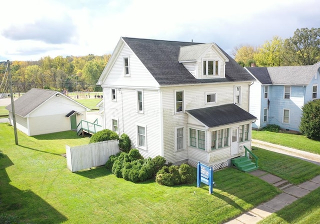 exterior space with a lawn