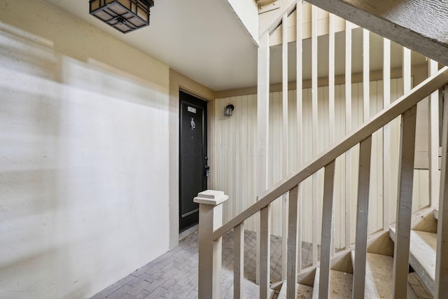 1482 Cliff Ct Unit A, Columbus, OH 43204 - stairway featuring brick floor