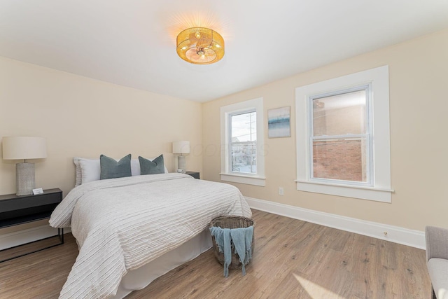 bedroom featuring light hardwood / wood-style flooring