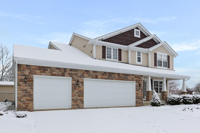 craftsman-style home featuring a garage