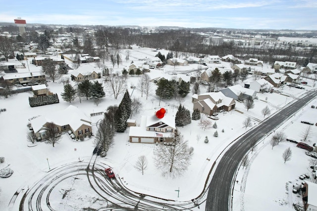 view of snowy aerial view