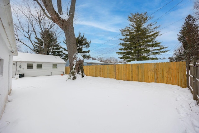 view of snowy yard