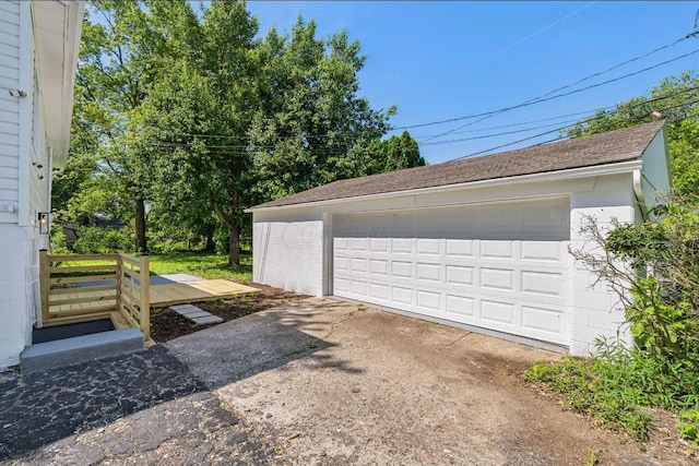 view of garage