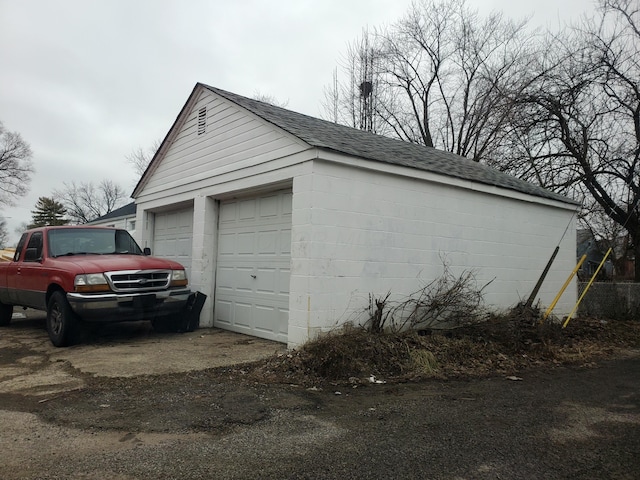 view of garage