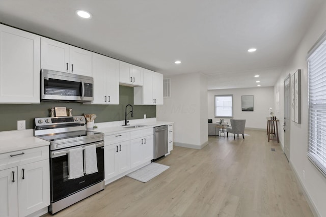 kitchen featuring white cabinetry, sink, and stainless steel appliances