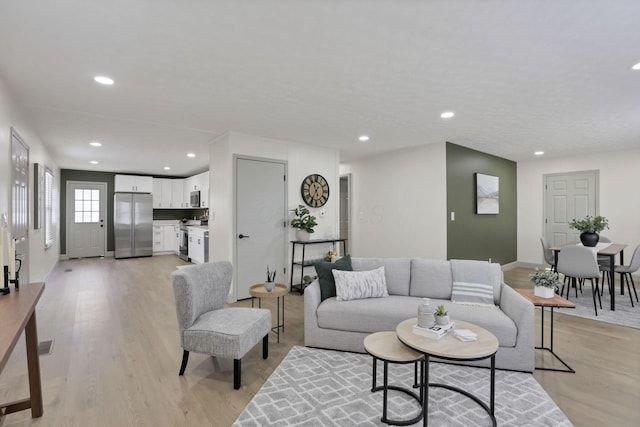 living room featuring light hardwood / wood-style flooring