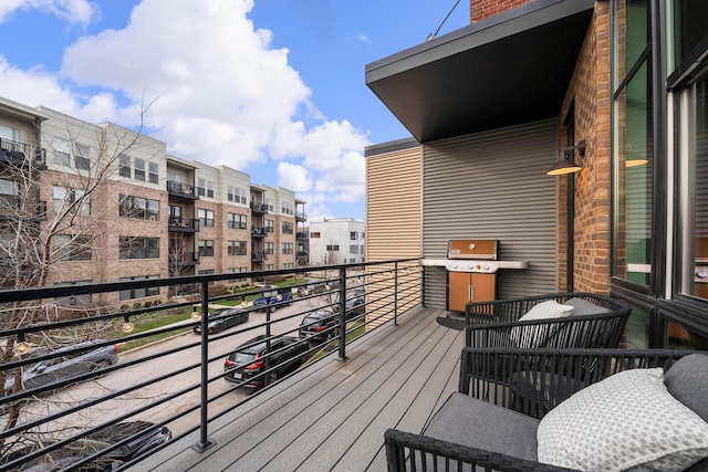 balcony with area for grilling