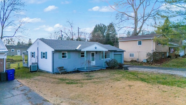 view of front of home with cooling unit