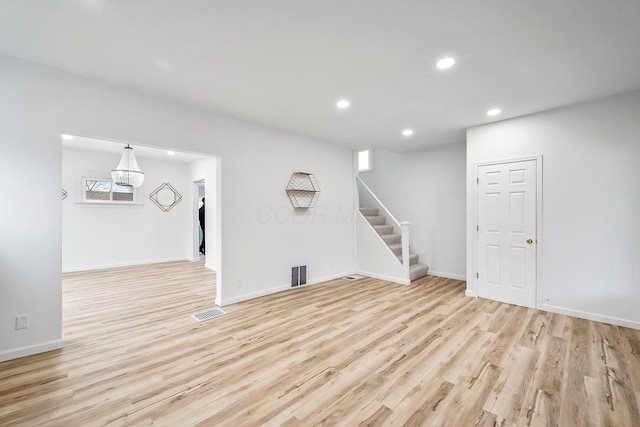 interior space featuring light wood-type flooring