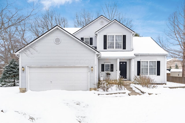 view of front property featuring a garage