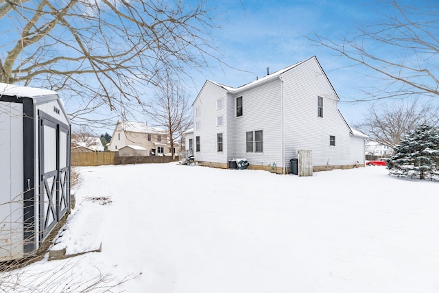 view of snowy exterior