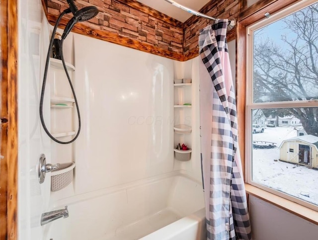 bathroom featuring shower / bath combination with curtain