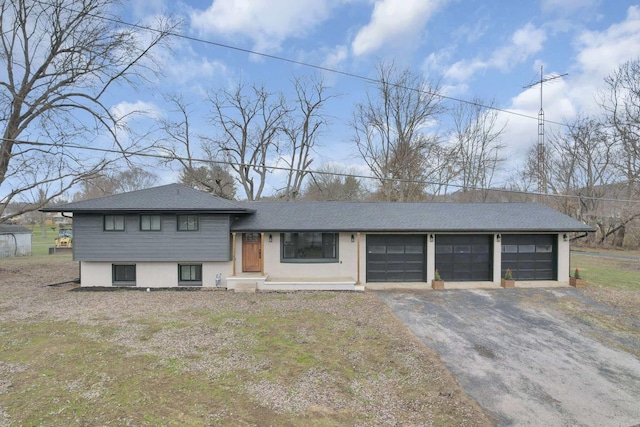 split level home with a garage