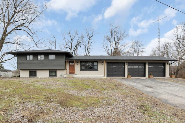 tri-level home with a garage