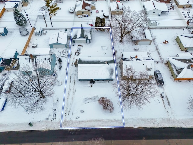 view of snowy aerial view