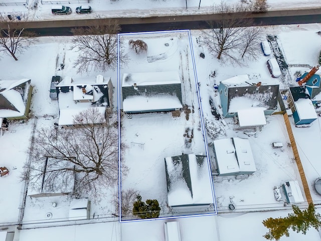 view of snowy aerial view