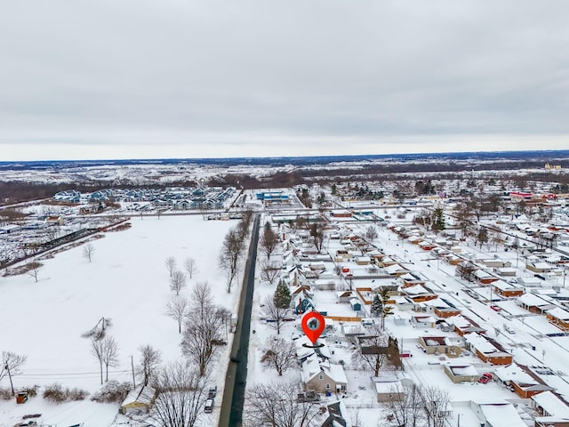 view of snowy aerial view