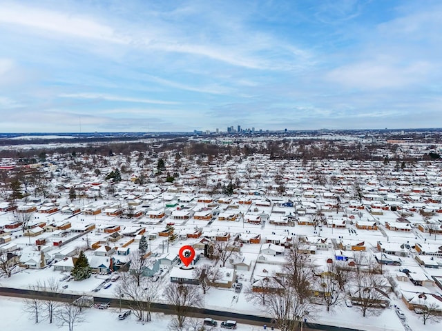 view of snowy aerial view