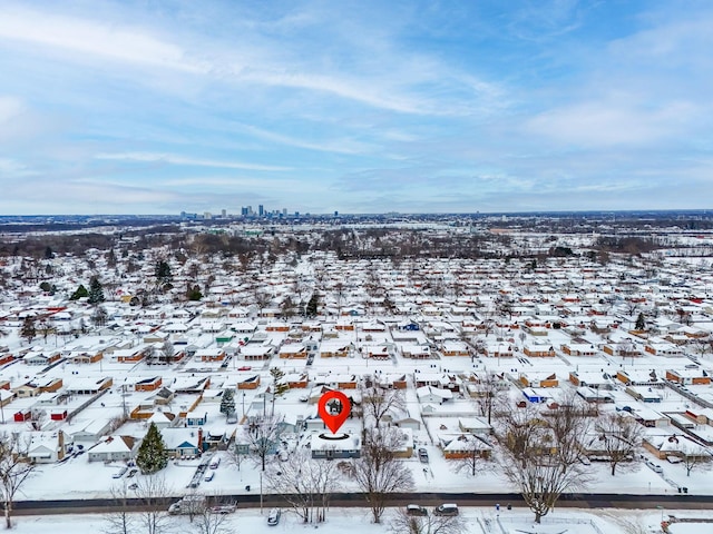 view of snowy aerial view