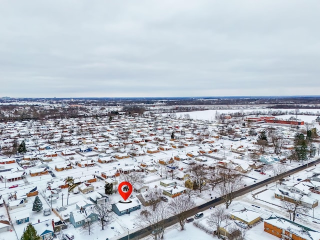 view of snowy aerial view