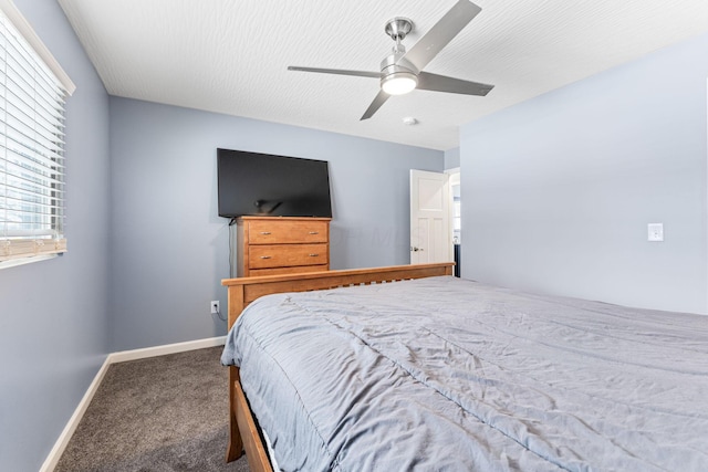 bedroom with carpet and ceiling fan