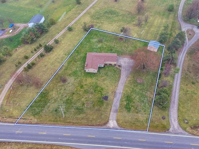 bird's eye view featuring a rural view