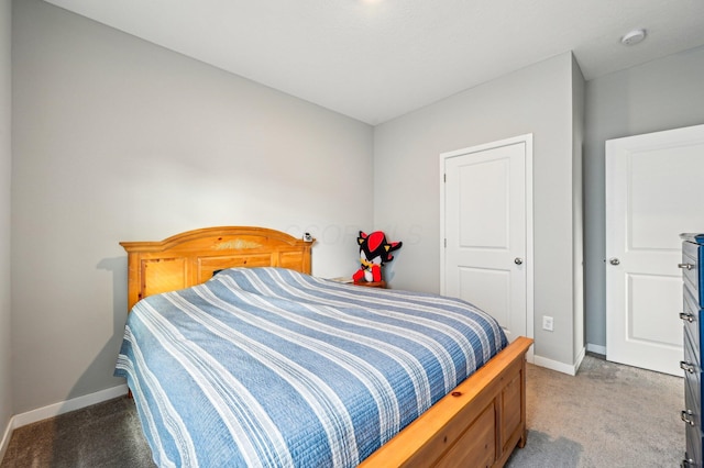 bedroom featuring carpet