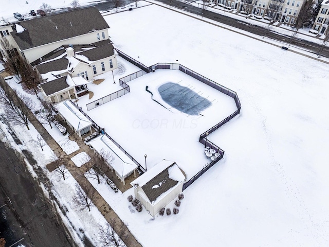 view of snowy aerial view