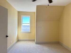 bonus room with ceiling fan