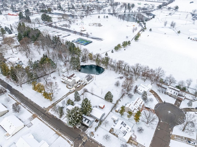 view of snowy aerial view