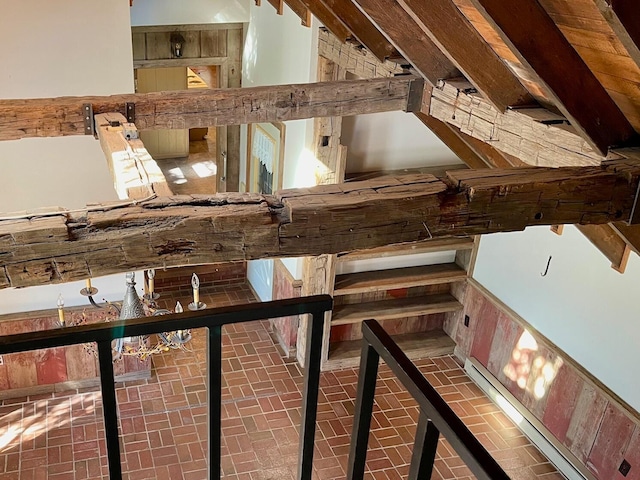 view of unfinished attic