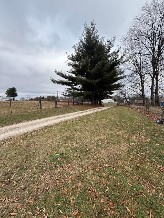 view of yard featuring a rural view