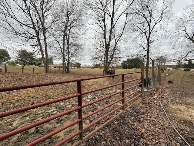 view of gate featuring a rural view