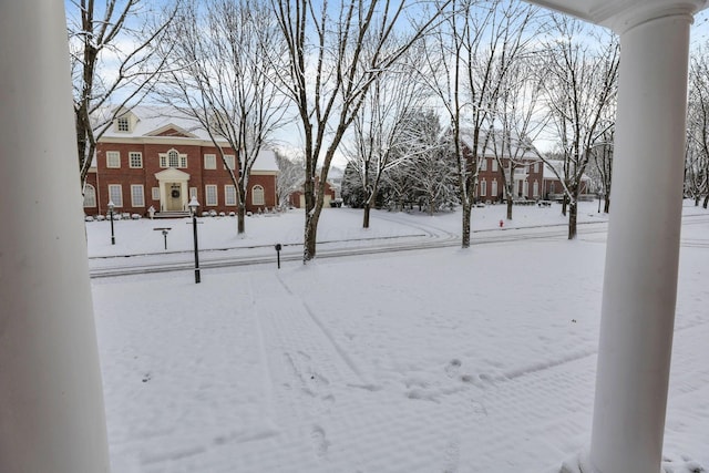 view of snowy yard