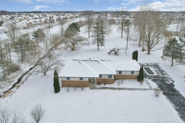 view of snowy aerial view