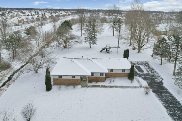 view of snowy aerial view