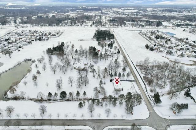 view of snowy aerial view