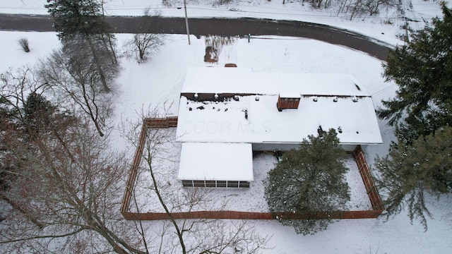 view of snowy aerial view